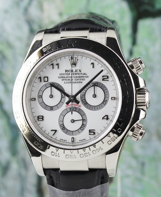 (image for) A ROLEX 18K WHITE GOLD DAYTONA COSMOGRAPH - CERT / 116519